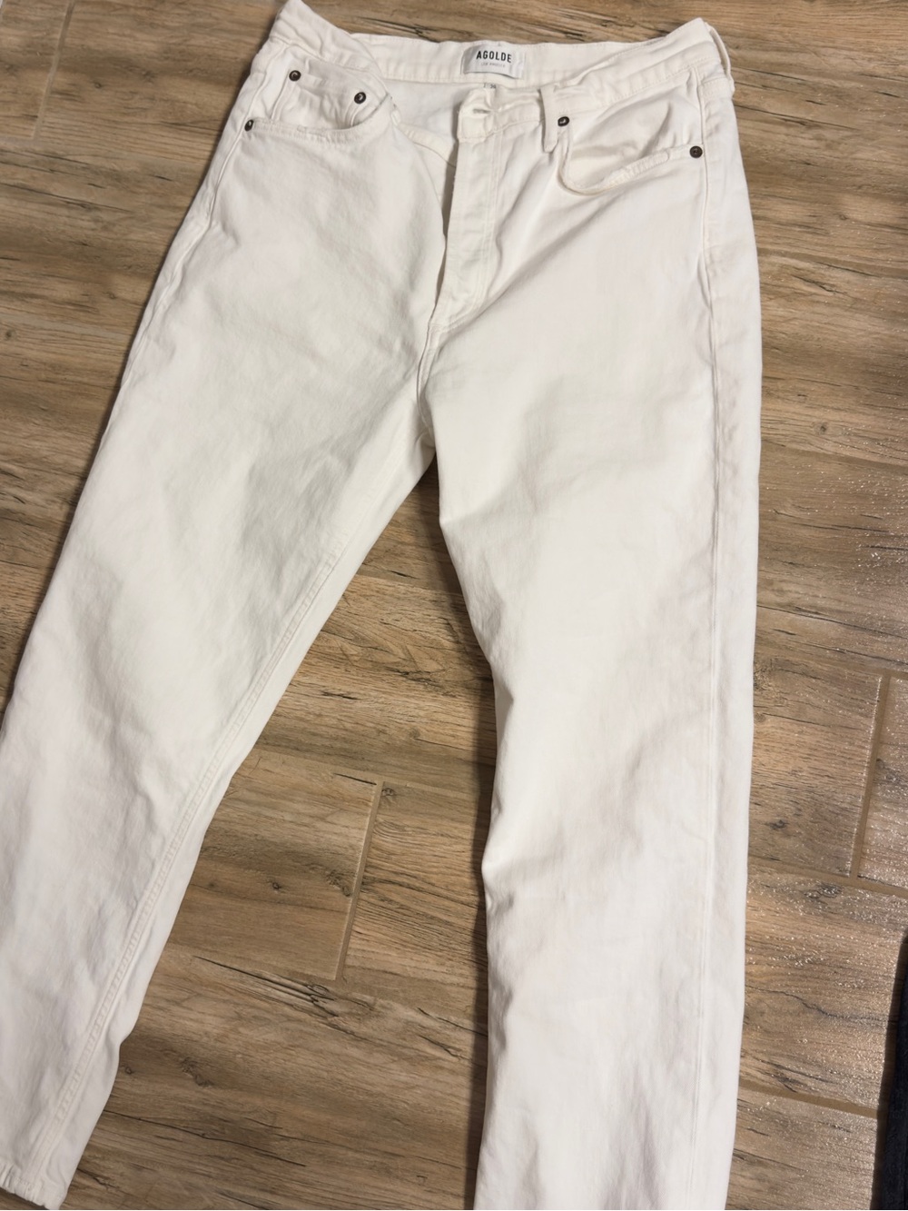 Agolde White Riley Crop jeans